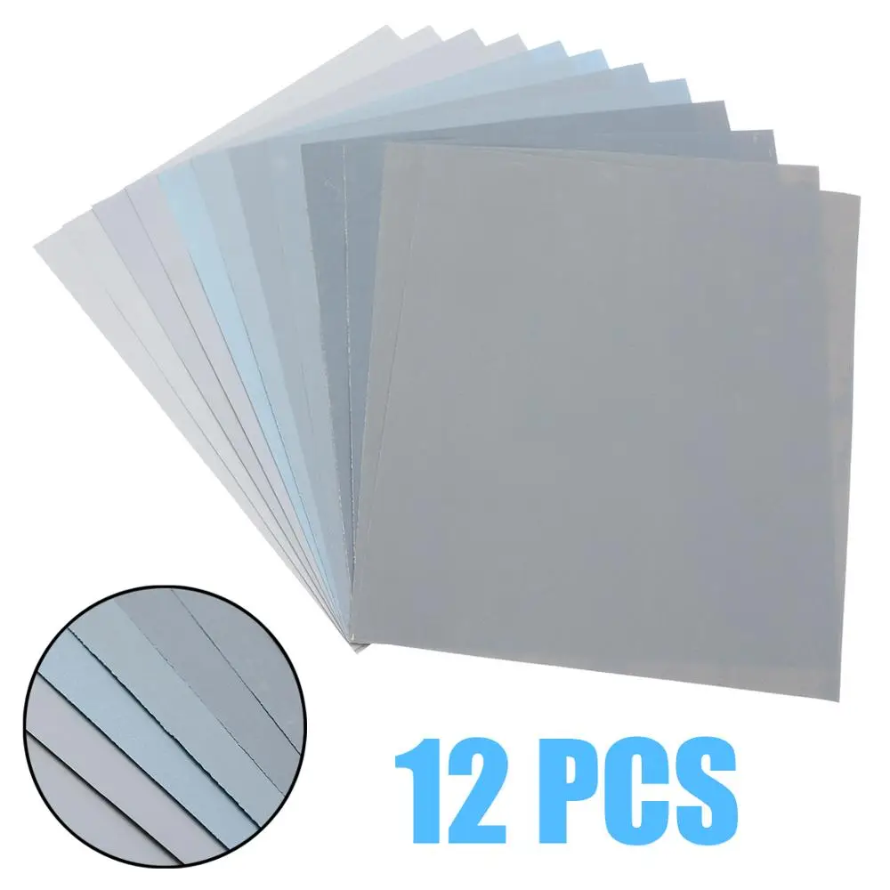 12pcs Wet and Dry Sand Paper Wood Abrasive Paper Polishing Sanding Waterproof Sandpaper 1500, 2000, 2500, 3000, 5000, 7000 Grit
12pcs Wet and Dry Sand Paper Wood Abrasive Paper Polishing Sanding Waterproof Sandpaper 1500, 2000, 2500, 3000, 5000, 7000 Grit