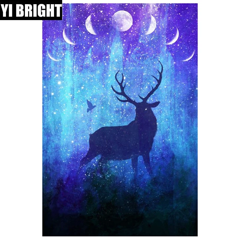 New 5D DIY Diamond Painting Cross Stitch Pattern Square/Round Diamond Embroidery moon deer Full Drill Mosaic Resin Home DecorXPZ
New 5D DIY Diamond Painting Cross Stitch Pattern Square/Round Diamond Embroidery moon deer Full Drill Mosaic Resin Home DecorXPZ