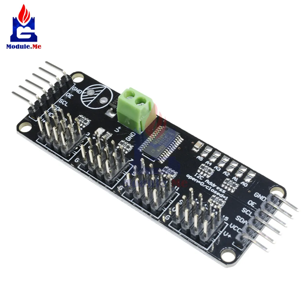 

16CH 16 Channel 12-bit PWM Servo Driver IIC I2C Interface PCA9685 Module Board For Arduino Raspberry Pi Shield Servo Shield DIY