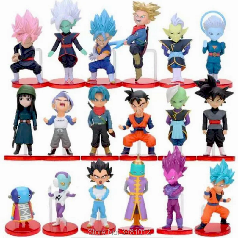 18pcs Son Goku Blue Vegeta Hitto Dragon Ball Super Saiyan PVC Action Figures Dragonball Zamasu Black Anime Figurines Kids Toys
18pcs Son Goku Blue Vegeta Hitto Dragon Ball Super Saiyan PVC Action Figures Dragonball Zamasu Black Anime Figurines Kids Toys