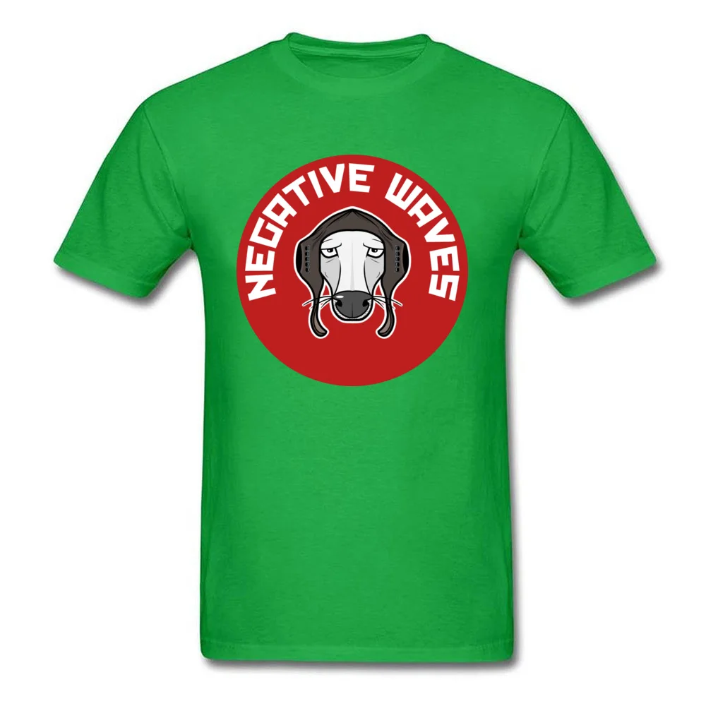 Negative Waves Stickers Short Sleeve Tops Shirts Round Collar Cotton Men Top T-shirts Printed T-shirts New Coming Negative Waves Stickers green