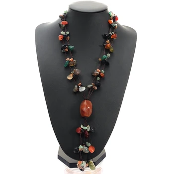 Wholesale Natural Stone Necklace Handmade Knitted Beaded Pendant Strand Tassel Bohemian Necklace Women Ethnic Fashion Jewelry
Wholesale Natural Stone Necklace Handmade Knitted Beaded Pendant Strand Tassel Bohemian Necklace Women Ethnic Fashion Jewelry