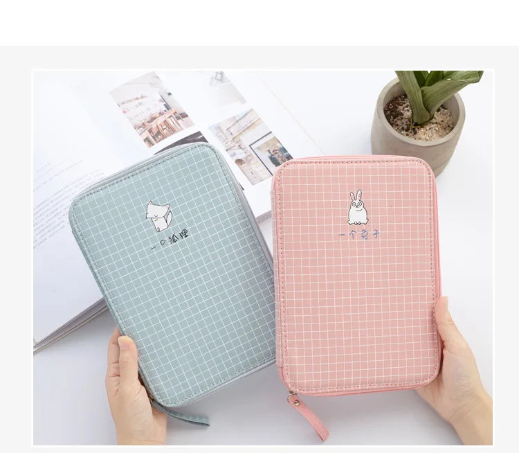 Check Pastels Stationery Case