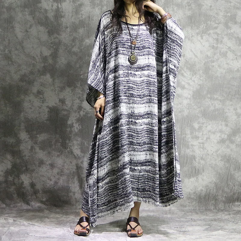 Johnature Women Long Dress Loose Cotton Linen Robes Autumn Plus Size Women Clothing 2019 New Striped Bat Sleeve Women Dresses
Johnature Women Long Dress Loose Cotton Linen Robes Autumn Plus Size Women Clothing 2019 New Striped Bat Sleeve Women Dresses