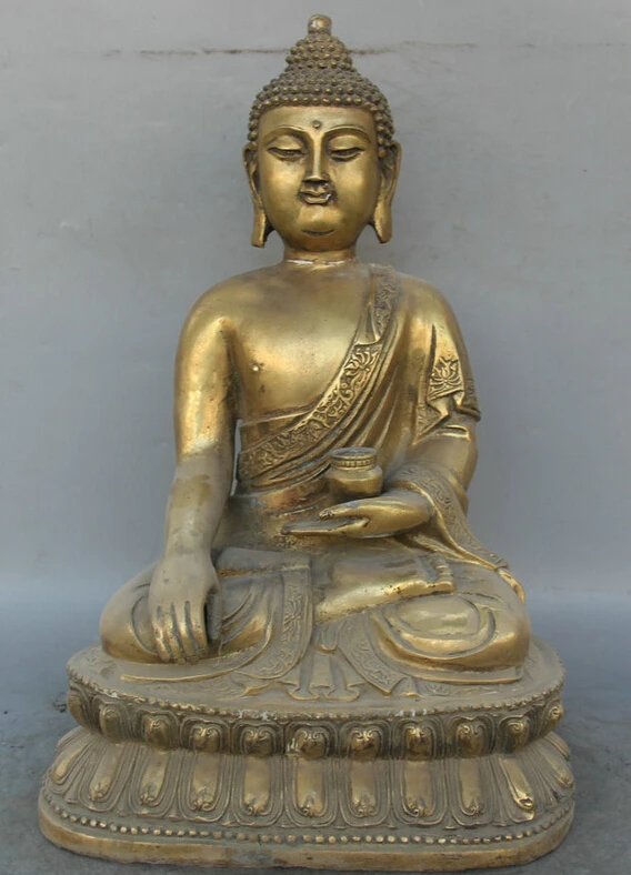 150610 S1586 18" Tibet Tibetan Buddhism Brass Seat Shakyamuni Amitabha Buddha Bowl Statue
150610 S1586 18" Tibet Tibetan Buddhism Brass Seat Shakyamuni Amitabha Buddha Bowl Statue