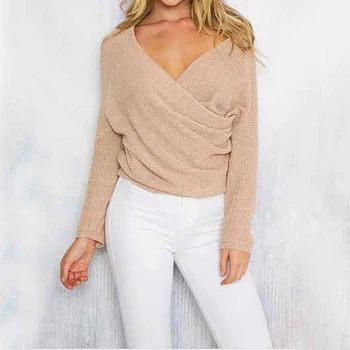 Sexy V Neck Cross Knitted Sweater Women Pullover Hollow Out 2018 Winter Cashmere Women Sweater Backless Streetwear Jumper
Sexy V Neck Cross Knitted Sweater Women Pullover Hollow Out 2018 Winter Cashmere Women Sweater Backless Streetwear Jumper