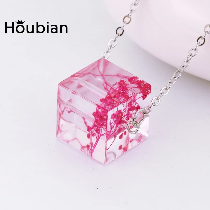 Новое модное ожерелье Houbian с сухими цветами из смолы ручной работы цепочка