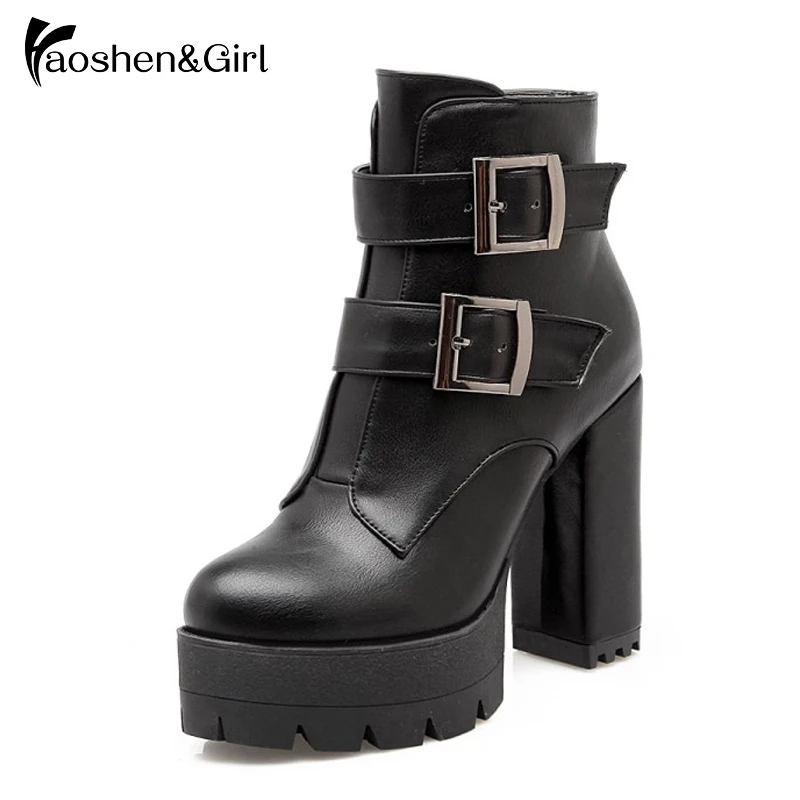 Haoshen&Girl Shoes Women Ankle Martin Boots High Heels Winter Pu Leather Boots Work Shoes Buckle Platform Shoes Botas Size 32-43
Haoshen&Girl Shoes Women Ankle Martin Boots High Heels Winter Pu Leather Boots Work Shoes Buckle Platform Shoes Botas Size 32-43