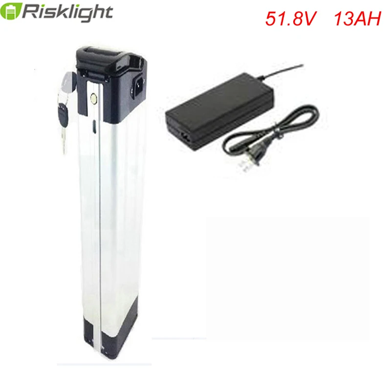High Quality 51.8V 13Ah Electric Bike Battery Silver Fish 52V 13Ah Ebike battery with Aluminum case and 2A charger
High Quality 51.8V 13Ah Electric Bike Battery Silver Fish 52V 13Ah Ebike battery with Aluminum case and 2A charger