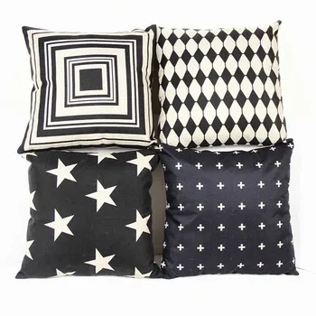 Black and white geometric cushion linen pillowcase simple modern home decorative pillow car-styling seat back cushion 45x45cm
Black and white geometric cushion linen pillowcase simple modern home decorative pillow car-styling seat back cushion 45x45cm
