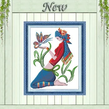Butterfly woman beauty girl paintings counted print on canvas DMC 14CT 11CT chinese Cross Stitch Needlework Sets Embroidery kits
Butterfly woman beauty girl paintings counted print on canvas DMC 14CT 11CT chinese Cross Stitch Needlework Sets Embroidery kits