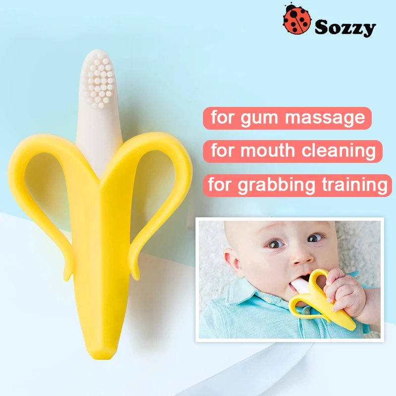 1PC Safe Banana Corn Baby Teethers Silicone Toothbrush Teething Kids Tooth Brush Dental Care Gifts Chew Toys for Children
1PC Safe Banana Corn Baby Teethers Silicone Toothbrush Teething Kids Tooth Brush Dental Care Gifts Chew Toys for Children