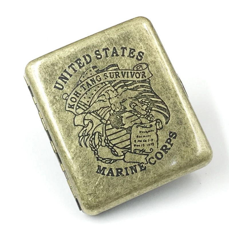 PITILLERA Military Flag Metal Cigarette Case for Men 1pc Metallic Box Personality Retro Can Put 20 Cigarettes Men's Smoke
PITILLERA Military Flag Metal Cigarette Case for Men 1pc Metallic Box Personality Retro Can Put 20 Cigarettes Men's Smoke