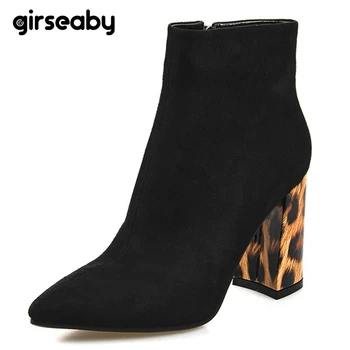 Girseaby Women Ankle boots Sexy Flock High heels Point toe Zipper Leopard Winter Shoes Riding Botas Mujer Stiletto Female shoes
Girseaby Women Ankle boots Sexy Flock High heels Point toe Zipper Leopard Winter Shoes Riding Botas Mujer Stiletto Female shoes