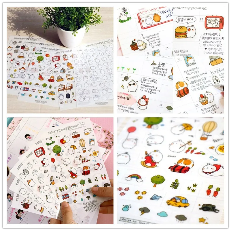 6Pcs Cute Rabbit Pvc Transparent Paper Sticker Scrapbooking Sticky Album Diary Deco Stickers Stationery Products
6Pcs Cute Rabbit Pvc Transparent Paper Sticker Scrapbooking Sticky Album Diary Deco Stickers Stationery Products