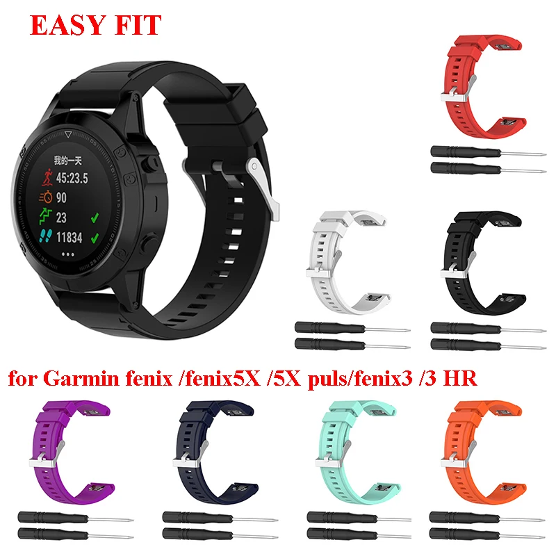 26MM Watchband for Garmin Fenix 5X Plus 3 3 HR Descent Mk1 Watch Quick Release Silicone Easy fit Wrist Band Strap
26MM Watchband for Garmin Fenix 5X Plus 3 3 HR Descent Mk1 Watch Quick Release Silicone Easy fit Wrist Band Strap