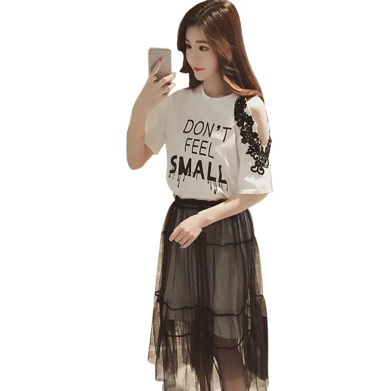 ZH Fashion 2 Piece Suit Set Short-Sleeved Mesh Dresses Off Shoulder Summer Black White Letters Print Dress Women Casual Vestidos
ZH Fashion 2 Piece Suit Set Short-Sleeved Mesh Dresses Off Shoulder Summer Black White Letters Print Dress Women Casual Vestidos
