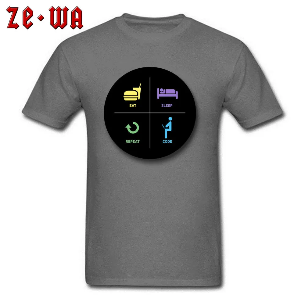 New Design eat sleep code repeat Custom T-Shirt O-Neck Pure Cotton Youth T Shirt Short Sleeve ostern Day Custom Tee Shirts eat sleep code repeat carbon