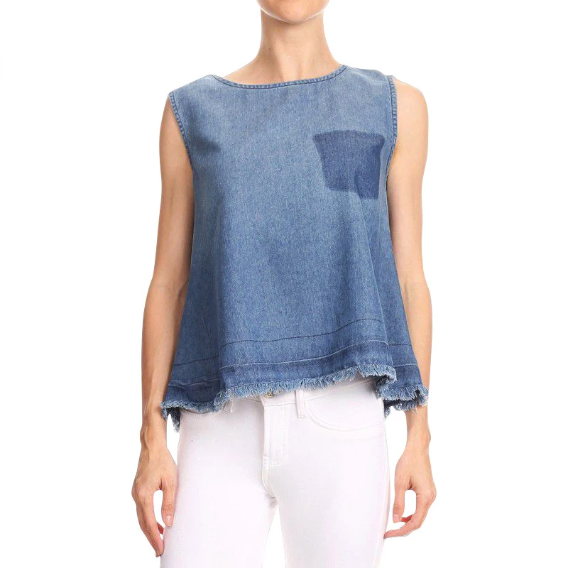 New Loose Denim Tank Top Women Summer 2019 Back Split Solid Tunics Women Tops Sleeveless Round Collar Casual Tunic Blouse Tassel
New Loose Denim Tank Top Women Summer 2019 Back Split Solid Tunics Women Tops Sleeveless Round Collar Casual Tunic Blouse Tassel