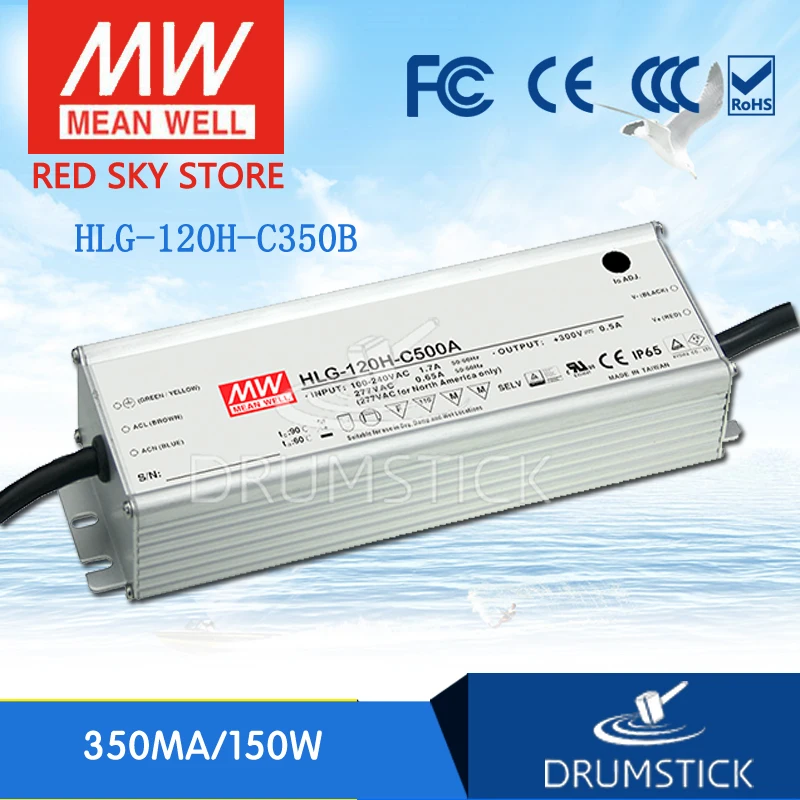 MEAN WELL HLG-120H-C350B 215 ~ 430V 350mA meanwell HLG-120H-C 150.5W LED Driver Power Supply B Type
MEAN WELL HLG-120H-C350B 215 ~ 430V 350mA meanwell HLG-120H-C 150.5W LED Driver Power Supply B Type