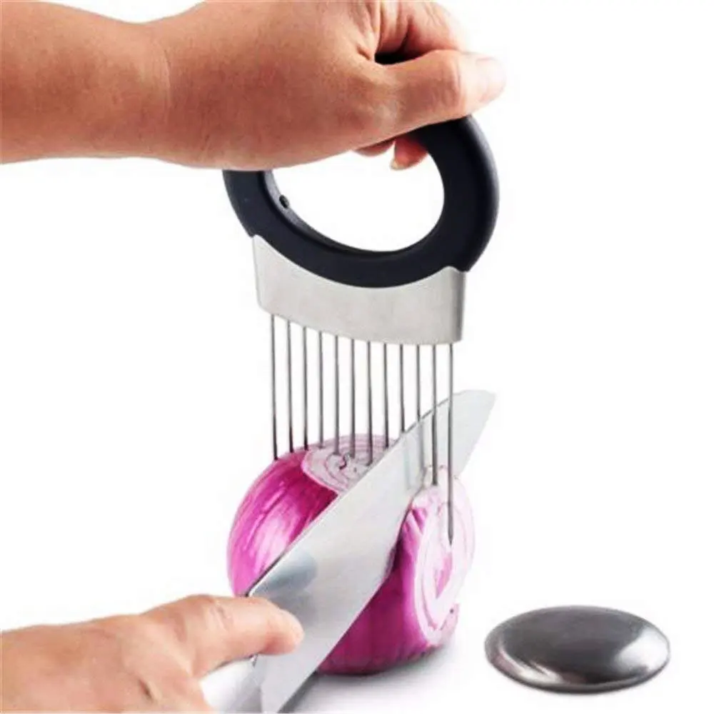 Stainless steel Onion holder fork Vegetables Tomato potato meat Slicer Guide Slicing Cutter Safe Fork Kitchen Utensil Tools
Stainless steel Onion holder fork Vegetables Tomato potato meat Slicer Guide Slicing Cutter Safe Fork Kitchen Utensil Tools