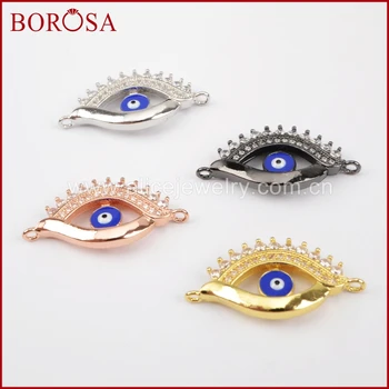BOROSA Druzy Micro Pave CZ Cubic Zirconia Evil Eye Connector Copper Connectors Double Charm for Jewelry Making WX612 
BOROSA Druzy Micro Pave CZ Cubic Zirconia Evil Eye Connector Copper Connectors Double Charm for Jewelry Making WX612