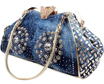 Chic Denim Fireworks Rhinestones Women Handbag Top Handle Butterfly Decoration Patchwork Ladies Shoulder Bag Clutch
Chic Denim Fireworks Rhinestones Women Handbag Top Handle Butterfly Decoration Patchwork Ladies Shoulder Bag Clutch