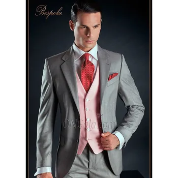 Custom Made Groomsmen Notch Lapel Groom Tuxedos Light Grey Men Suits Wedding Best Men's Suits( Jacket+Pants+Tie+Vest )
Custom Made Groomsmen Notch Lapel Groom Tuxedos Light Grey Men Suits Wedding Best Men's Suits( Jacket+Pants+Tie+Vest )