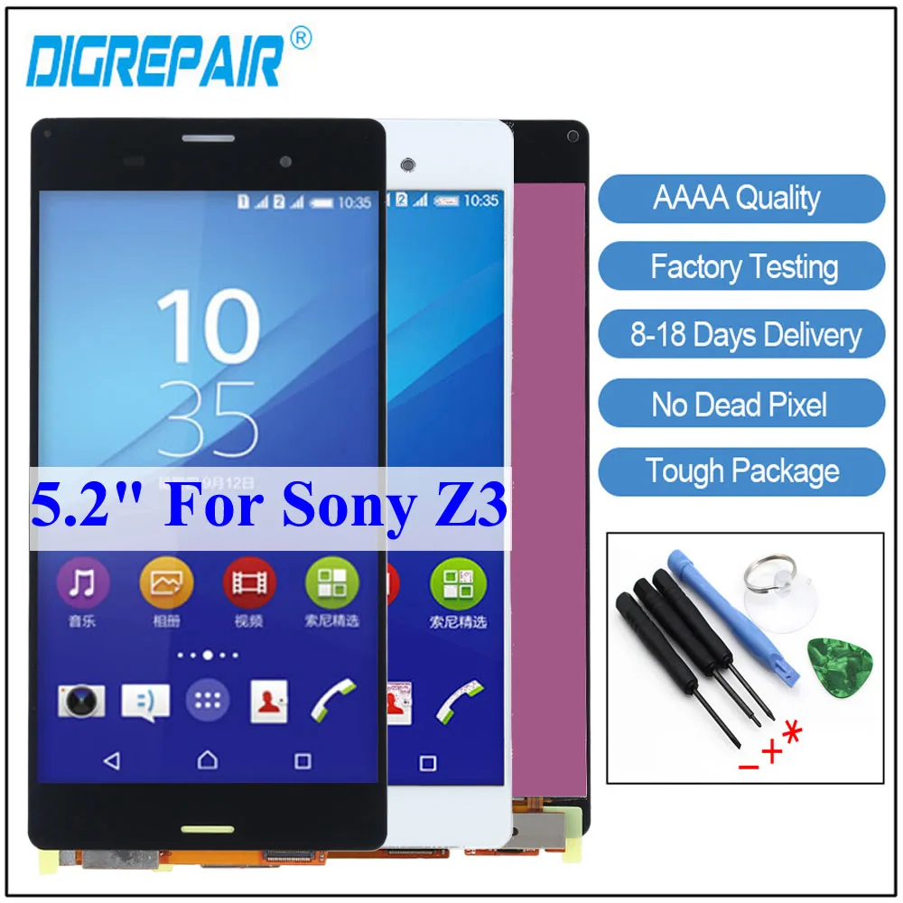 5.2" For Sony Xperia Z3 Display L55t D6603 D6653 LCD Display Touch Screen Digitizer Assembly Replacements For sony z3 lcd
5.2" For Sony Xperia Z3 Display L55t D6603 D6653 LCD Display Touch Screen Digitizer Assembly Replacements For sony z3 lcd