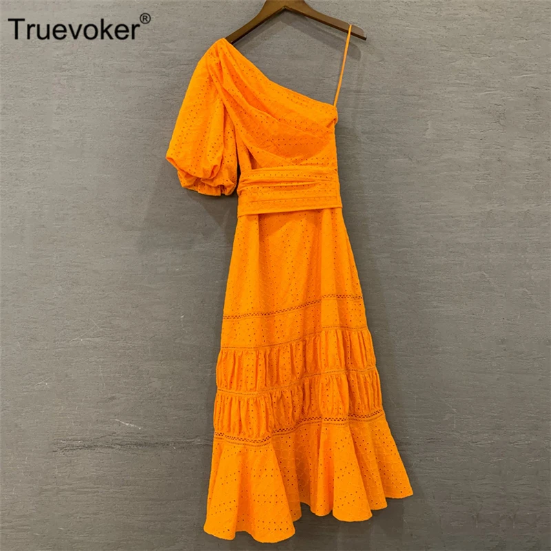Truevoker European Runway Designer Sexy Party Dresses Women's One Shoulder Embroidery Cutout Cotton Midi Robe Femme Ete
Truevoker European Runway Designer Sexy Party Dresses Women's One Shoulder Embroidery Cutout Cotton Midi Robe Femme Ete