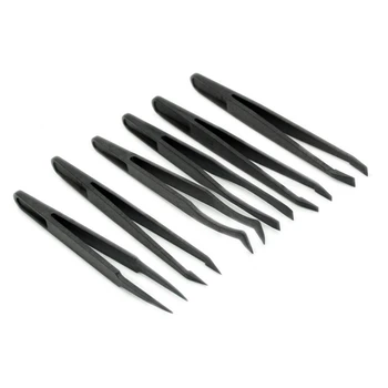6PCS Precision Tweezer Set Plastic Anti Static Tool Kit Size 1/2/3/5/6/8 each one(Black)
6PCS Precision Tweezer Set Plastic Anti Static Tool Kit Size 1/2/3/5/6/8 each one(Black)