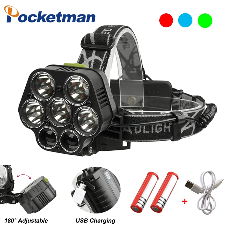 20000ml headlight 5*XML-T6 +2*XPE LED headlamp 6-Modes lamp USB charging Torch hunting fishing cycling lamp with 18650 battery
20000ml headlight 5*XML-T6 +2*XPE LED headlamp 6-Modes lamp USB charging Torch hunting fishing cycling lamp with 18650 battery
