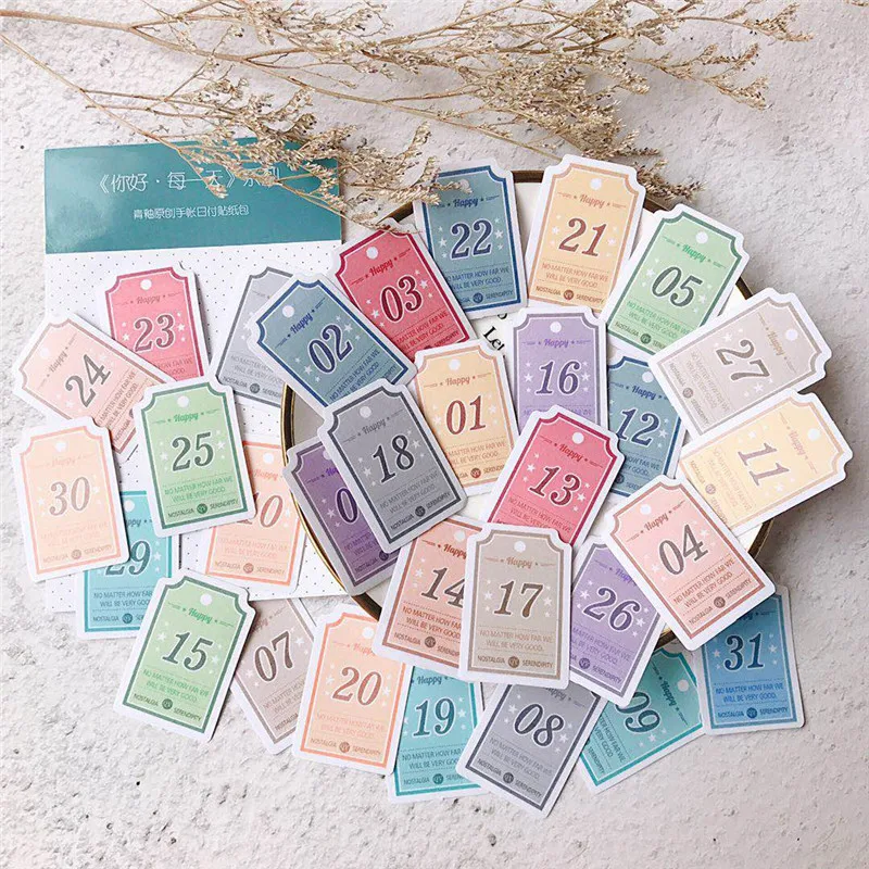 31Pcs Daily Stickers Set Calendar Birthday Bullet Journal Decoration DIY Scrapbook Bookmarks Number Teacher Agenda Stationery
31Pcs Daily Stickers Set Calendar Birthday Bullet Journal Decoration DIY Scrapbook Bookmarks Number Teacher Agenda Stationery