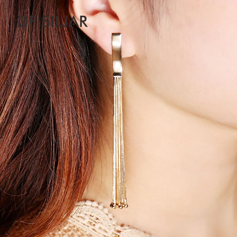 Fashion Earrings 100mm Long Gold Korean Earring Tassels Luxury Copper Dangle Earrings For Women Jewelry Party Gift M0001
Fashion Earrings 100mm Long Gold Korean Earring Tassels Luxury Copper Dangle Earrings For Women Jewelry Party Gift M0001