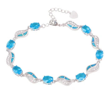 CiNily Created Blue Fire Opal Blue Stone Zircon Silver Plated Wholesale for Women Jewelry Engagement Chain Bracelet OS670
CiNily Created Blue Fire Opal Blue Stone Zircon Silver Plated Wholesale for Women Jewelry Engagement Chain Bracelet OS670