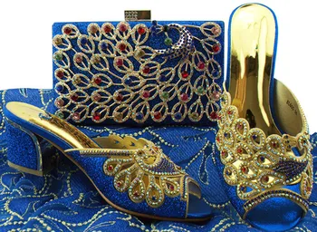 Wonderful royal blue slip on pump shoes with handbag set colorful stones sandals and bag BL005
Wonderful royal blue slip on pump shoes with handbag set colorful stones sandals and bag BL005