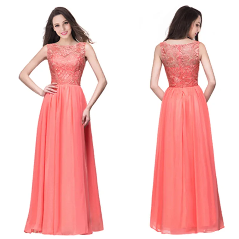 24 Hours Shipping Coral Lace Long Evening Dress In Stock Chiffon Evening Party Dresses Vestido de Festa
24 Hours Shipping Coral Lace Long Evening Dress In Stock Chiffon Evening Party Dresses Vestido de Festa
