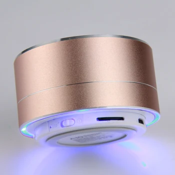 Portable Mini Wireless Speaker with Light Metal Bluetooth Loudspeaker Subwoofer Microphone Handsfree Support TF FM Music Player