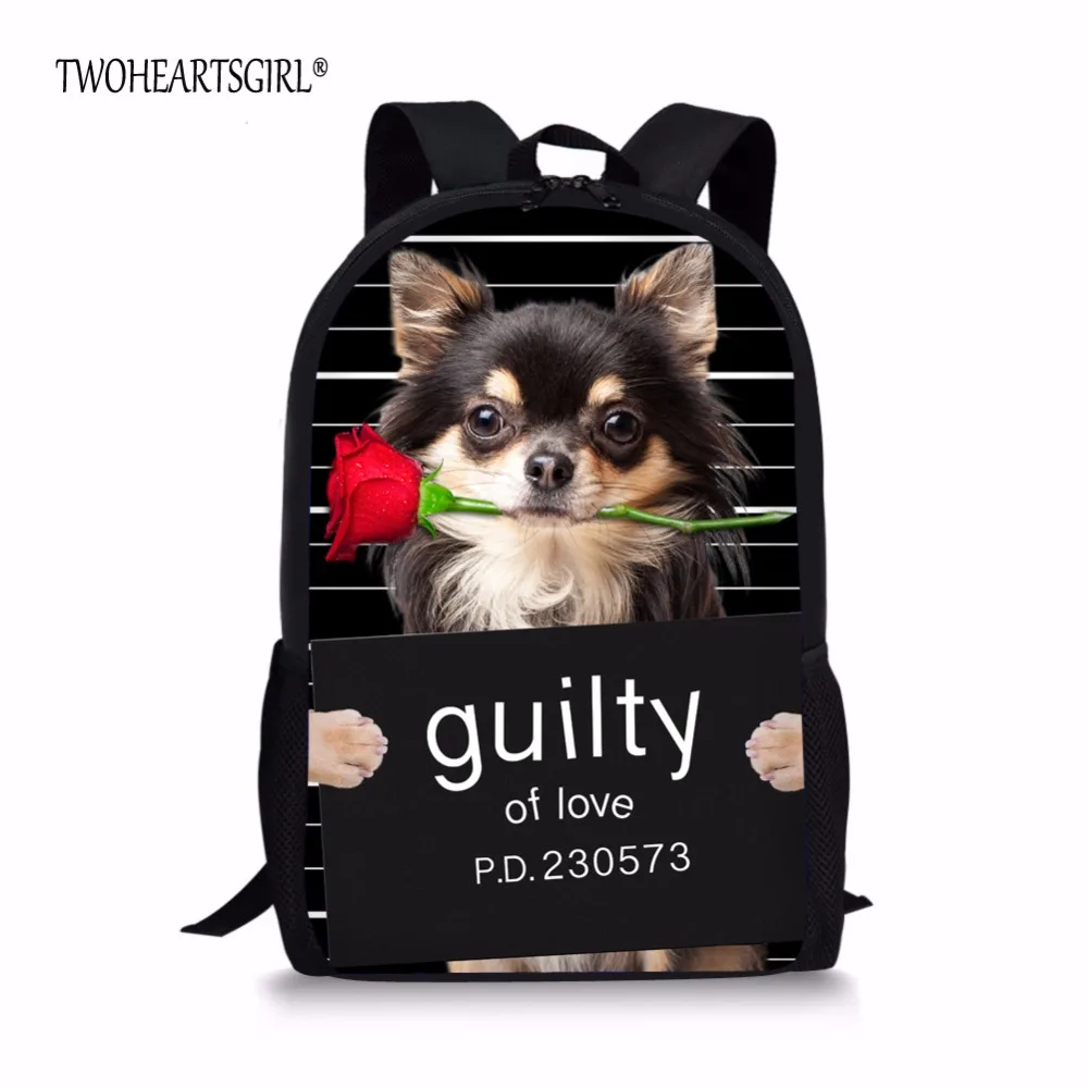 Black Animal Dog Print Children School Backpack Cute Kids School Backpack Pretty Teen Girls Rucksack School Book bags