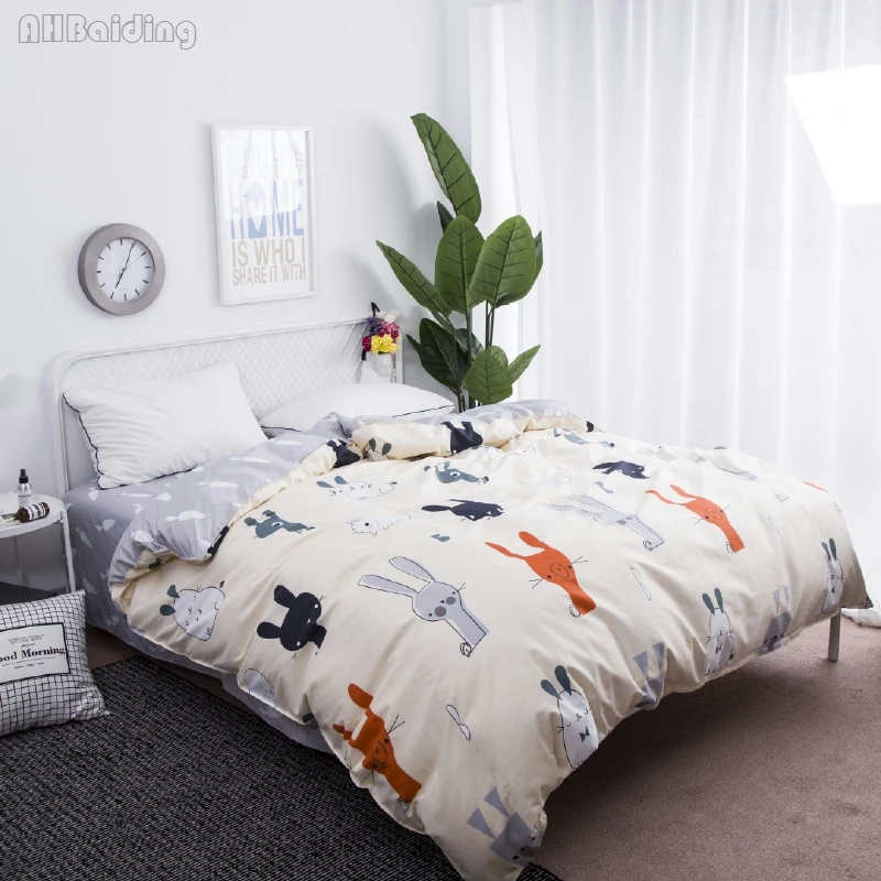 Cartoon Beige Long Eared Rabbit Duvet Cover 1 Pc Qulit Cover for Single Double Size Twin Full Queen King Bed Set Bed Linens Hot
Cartoon Beige Long Eared Rabbit Duvet Cover 1 Pc Qulit Cover for Single Double Size Twin Full Queen King Bed Set Bed Linens Hot