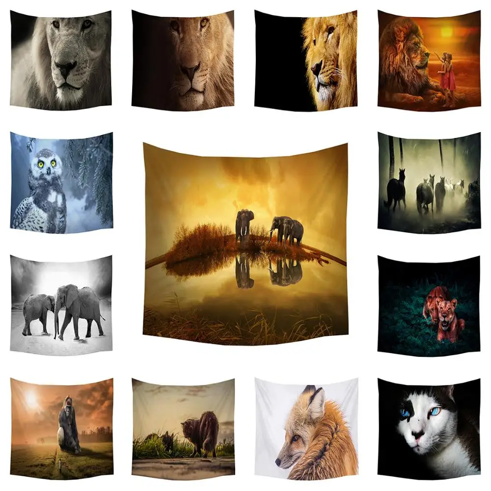 Boniu Animals Tapestry Lion/Bird/Cat/Fox/Orangutan/Elephant Wall Hanging Polyester Tapestries Wall Art Decor Beach Throw Cloth
Boniu Animals Tapestry Lion/Bird/Cat/Fox/Orangutan/Elephant Wall Hanging Polyester Tapestries Wall Art Decor Beach Throw Cloth