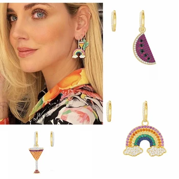 New Fruit Watermelon Colorful Rainbow Cuff Earring Pure 925 Sterling Silver Zircon Cocktail Charm Asymmetry Earring Jewelry
New Fruit Watermelon Colorful Rainbow Cuff Earring Pure 925 Sterling Silver Zircon Cocktail Charm Asymmetry Earring Jewelry