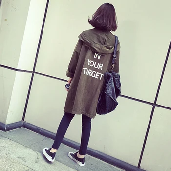 Women's Casual Hooded Coat Female Women Overcoat Harajuku Letters Coat Trench Autumn Slim Outerwear Clothing
Women's Casual Hooded Coat Female Women Overcoat Harajuku Letters Coat Trench Autumn Slim Outerwear Clothing