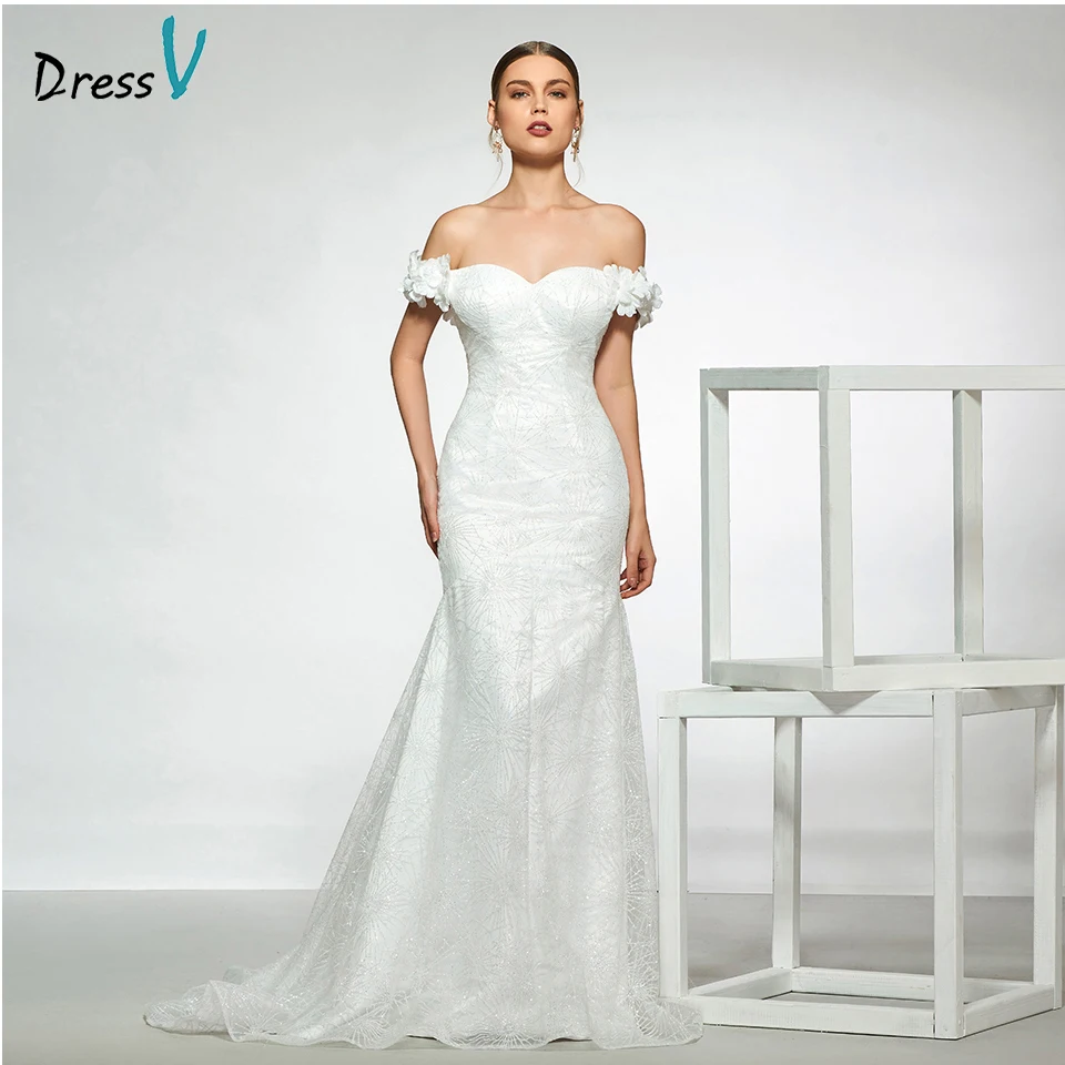 Dressv elegant off the shoulder wedding dress sleeveless flowers mermaid lace floor length simple bridal gowns wedding dress
Dressv elegant off the shoulder wedding dress sleeveless flowers mermaid lace floor length simple bridal gowns wedding dress
