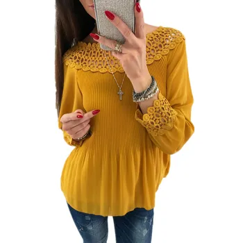 Lace Chiffon Patchwork Off Shoulder Blouse Sexy Long Slash Neck Pleated Women's Autumn Solid Blouses Shirts Casual Elegant Tops
Lace Chiffon Patchwork Off Shoulder Blouse Sexy Long Slash Neck Pleated Women's Autumn Solid Blouses Shirts Casual Elegant Tops
