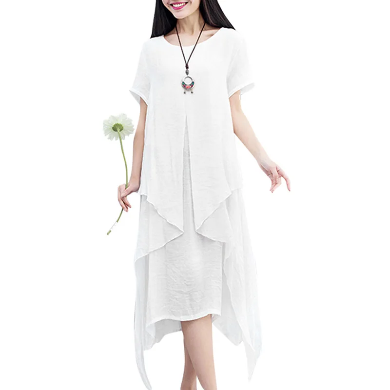 Women Retro Plus Size Dress Irregular Tiers Asymmetric Hem Loose Dress Short Sleeve Elegant Summer Dress Robe Femme ete 2019
Women Retro Plus Size Dress Irregular Tiers Asymmetric Hem Loose Dress Short Sleeve Elegant Summer Dress Robe Femme ete 2019