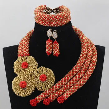 New Flowers Chunky Statement Necklace Set for Brides Splendid Red and Gold African Beads Costume Jewelry Set Free ShippingABL926
New Flowers Chunky Statement Necklace Set for Brides Splendid Red and Gold African Beads Costume Jewelry Set Free ShippingABL926
