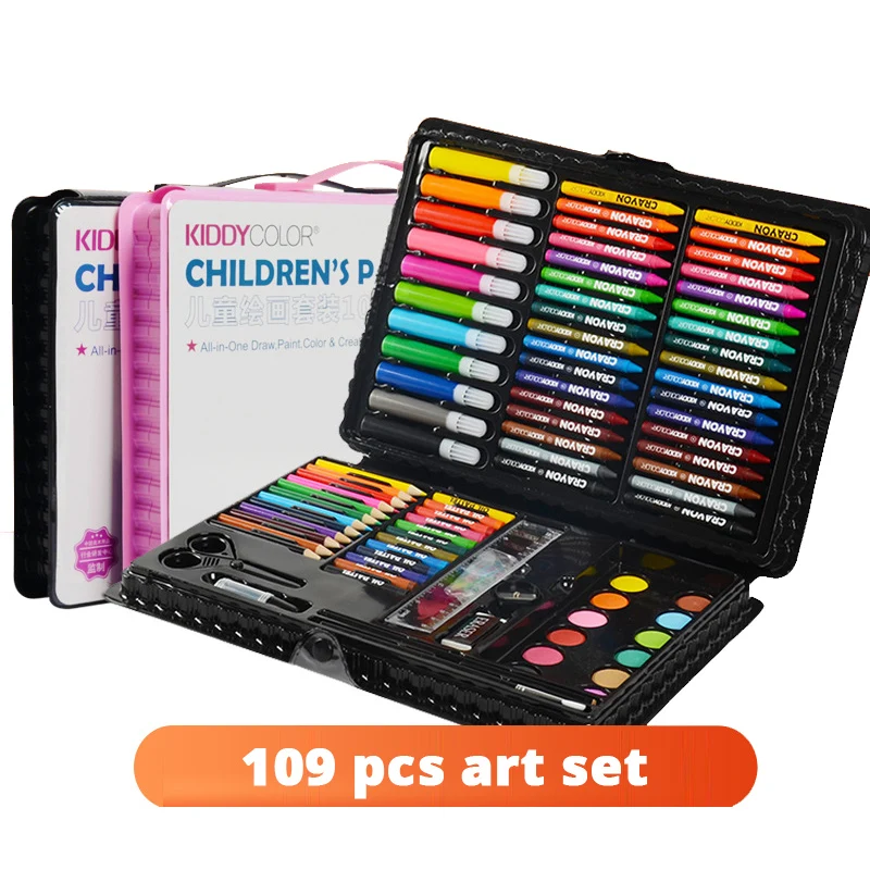 109pcs Art Set Watercolor Brush Pen Artist Tool Kit Art Marker Painting Set For Kids Gifts Box Drawing Toys Art Supplies
109pcs Art Set Watercolor Brush Pen Artist Tool Kit Art Marker Painting Set For Kids Gifts Box Drawing Toys Art Supplies
