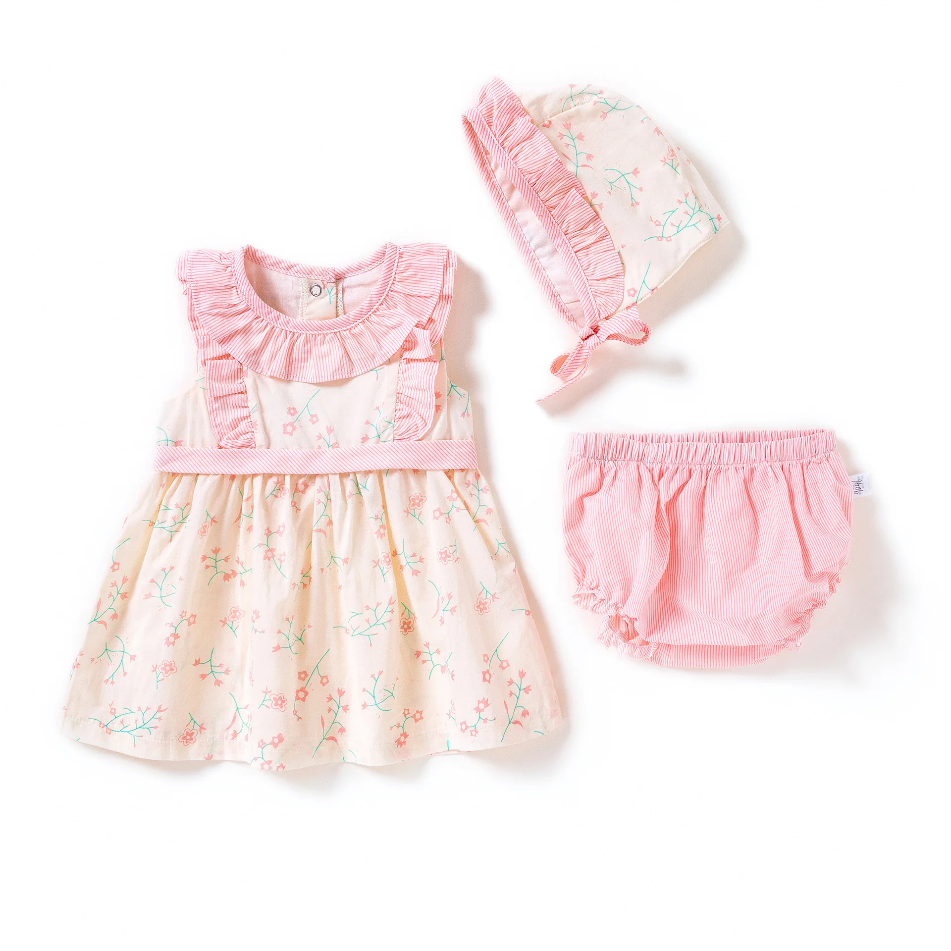 Cute Newborn Baby Girl Sleeveless Pink Loose Dress Stripe Panties Floral Hats 3 Piece Set Princess Girls Summer New Clothing Set
Cute Newborn Baby Girl Sleeveless Pink Loose Dress Stripe Panties Floral Hats 3 Piece Set Princess Girls Summer New Clothing Set