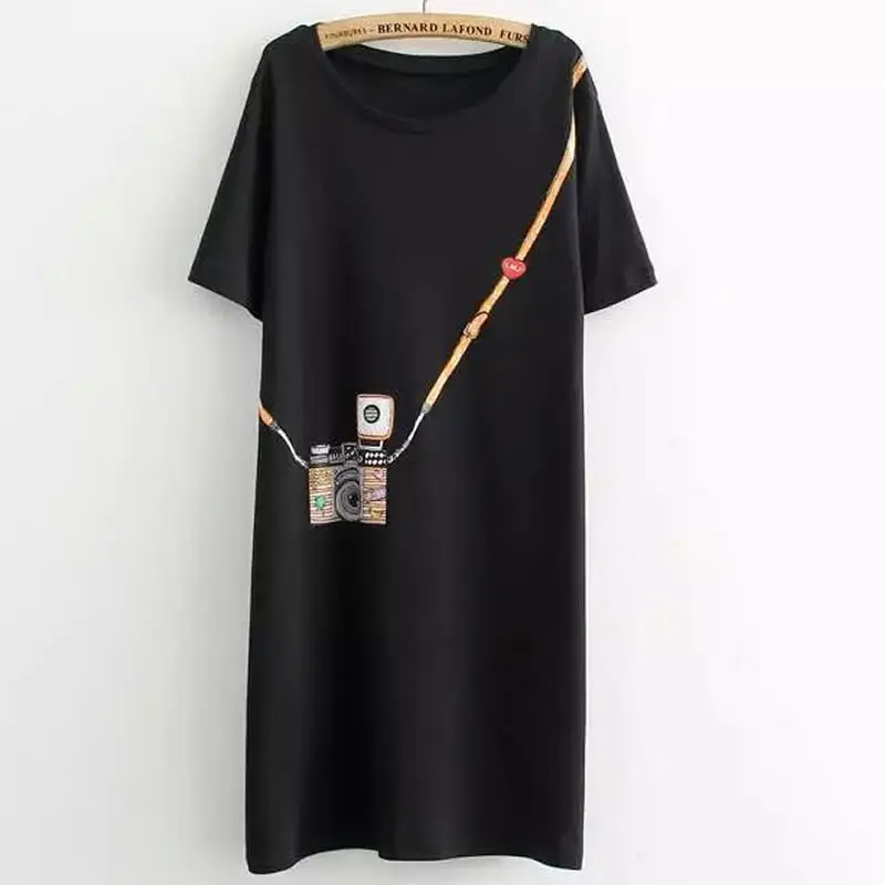 2018 New Fashion T Shirt Women T-Shirt Large Size Summer Simple Camera Printed Long Section of Female Tshirt Large Size
2018 New Fashion T Shirt Women T-Shirt Large Size Summer Simple Camera Printed Long Section of Female Tshirt Large Size